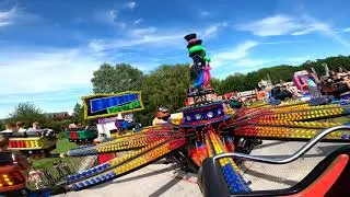 frog hopper fun fair ride pov 4k