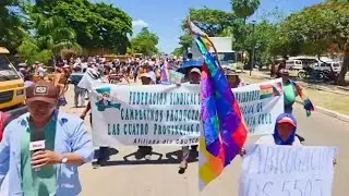 Bolivia en Montero, marcha contra Rodrigo Paz, 