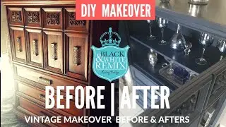Before after VINTAGE ARMOIRE TO A BAR MAKEOVER