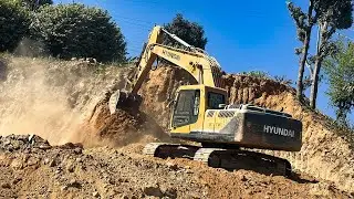 Mountain Road Construction With Excavator | Satisfying Road Leveling on Steep Hills