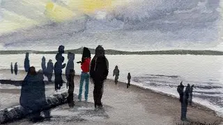 Shore Line Gathering - Watercolor