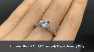 Stunning Round Cut CZ Diamonds Classic Jewelry Ring