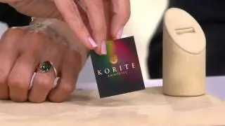 Ammolite Triplet Oval By-Pass Design Sterling Silver Ring on QVC