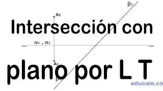 Intersección de un plano oblicuo con otro definido por la línea de tierra y el punto A