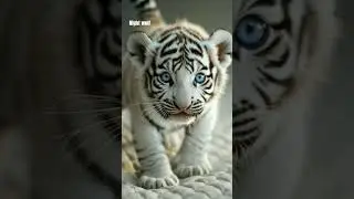 Watch this adorable white tiger cub explore and pounce! 🐾💙