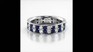 Double Row Channel Set Gemstone Eternity Ring