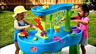 Step2 Rain Showers Splash Pond Water Table, Kids Water and Sand Activity Sensory Playset Detail👇