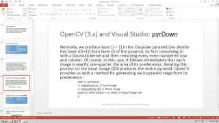 part 2 image pyramid opencv 3 visual C++ 2015 64 bit gaussina pyramid laplacian pyramid optical flow