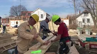 We Energies employees help build a new home