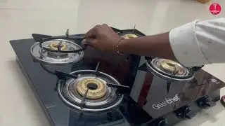 GreenChef Ebony Glass 4 Burner Gas Stove Unboxing & Demo Video # Big Billion Days 2025 price 2299/-