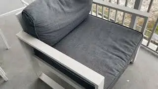 Outdoor Couch, Aluminum 3 Seater Sofa with Anti-Rust Coating, Modern Outdoor Sofa with Cushions