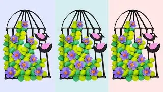 Bird Cage Wallhanging Craft Idea | Paper Flower Wallhanging | love birds Wallhanging | Paper craft