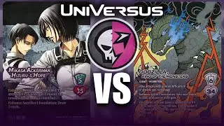 Mikasa Ackerman, Hizuru's Hope (Death) VS DeckCheck! Godzilla (Chaos) Universus Gameplay