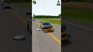 Car vs police car driver bollard crash #beamngdrive #truck #usa #police #car#shortvideo