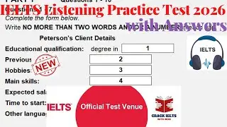 IELTS Listening Actual Test 2026 with Answers | 21.01.2026