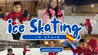 Filipino Family Tries Ice Skating in Madrid 🇵🇭⛸️ | Winter Fun Before Summer Hits!
