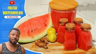 Fresh Watermelon Ginger and Lime juice In Just Three Steps