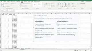 ANOVA test in Excel