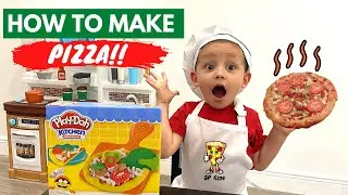 How to Make Pizza with Play Doh Playset | Play Doh Kitchen Creations