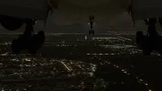 Night Landing at Bangkok [BKK] Boeing 777-300ER [Gear CAM]