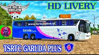 🔴TSRTC Garuda Plus Scania Metrolink для Bussid | Bus Simulator Indonesia / HD Livery / Геймплей Bussid
