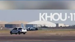NASA plane makes belly landing at Houston airport