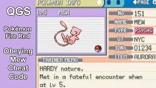 Pokemon Fire Red: Obeying Mew Cheat Code