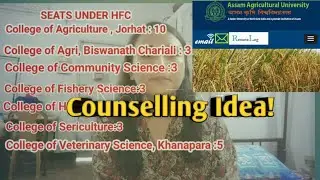 Counselling AAU || Seats under HFC|| College of Veterinary Science seat matrix