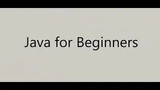 Java for beginners