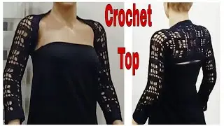 Tığ İşi Uzun Kollu Bolero/El Yapımı Yazlık Üst #diy