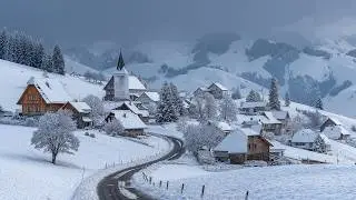 Cozy Mountain Village with Best Piano Playlist &ndash; Gentle Winter Ambience for Deep Relaxation