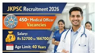 JKPSC Recruitment 2026 | Jkssb new recruitment out now | 450 + medical officer vacancy out 