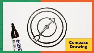How To Draw A Compass Step By Step | Compass Drawing Easy | Easy Drawing | Drawing Steps 101