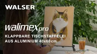 Walimex pro Tischstaffelei aus Aluminium &ndash; Klappbare Staffelei f&uuml;r Leinw&auml;nde bis 40x60 cm