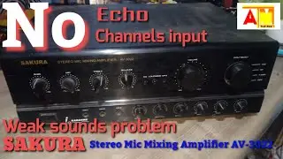 SAKURA stereo Mic mixing amplifier AV-3022, Echo, Input, and sounds problem.
