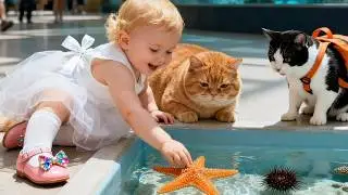 【EP45*】Book Inspires Trip! Baby&rsquo;s Aquarium Adventure🌊​#funny#cat#cute#baby