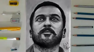 Drawing of SURIYA (SOORARAI POTTRU) Face portrait Easy drawing || Pencil portrait || P.O.A