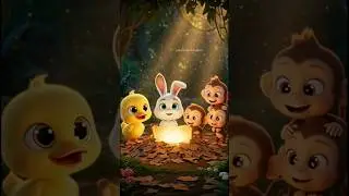 Rainbow Lake #ai #cartoon #monkeys #ducks #rabbit