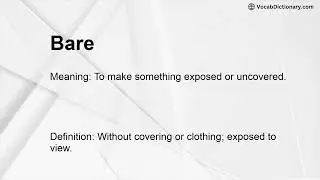 Bare Meaning