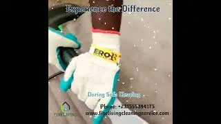 during sofa cleaning in fine living cleaning services