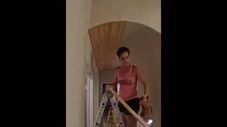 Barreled ceiling REMIX made of cedar strips #shorts #diy #ceilingdesign #woodworking  #construction