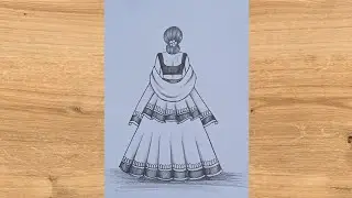 How to draw a traditional girl step by step|girl drawing for beginners|pencil drawing easy|drawing 