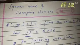 Find  Square Root Of Complex   Number | Short method | APsir