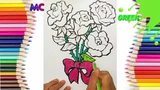 Learn Colors With Flower Coloring Pages Rose For Kids | Magic Colors