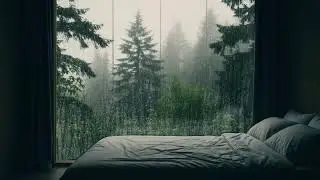 Rainy Forest Cabin 🌧️ A Cozy Glass Room with Relaxing Rain Ambience