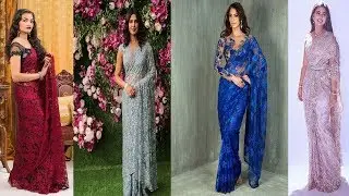 Most Beautiful Designer Lace Sarees Designs Ideas||Lace Sarees With Designer Blouse Designs