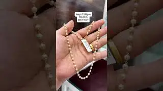 very beautiful and lightweight gold pearl necklace chain design and jewellery collections at 2 gram