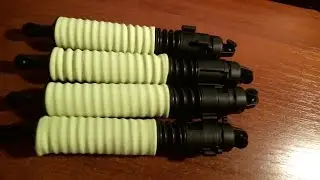 How to put a socks (cover) on HPI Savage Shock Absorbers Big Bore, Как одеть носки на амортизаторы
