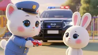[Kids Song🎵] Woo-woo Police Kitten Saves the Toy Car!  Cute Chase Song for Kids