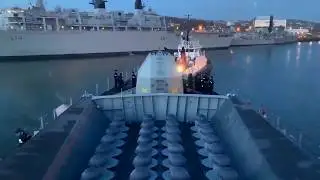 Timelapse video - HMS Argyll 'winding ship' in Devonport